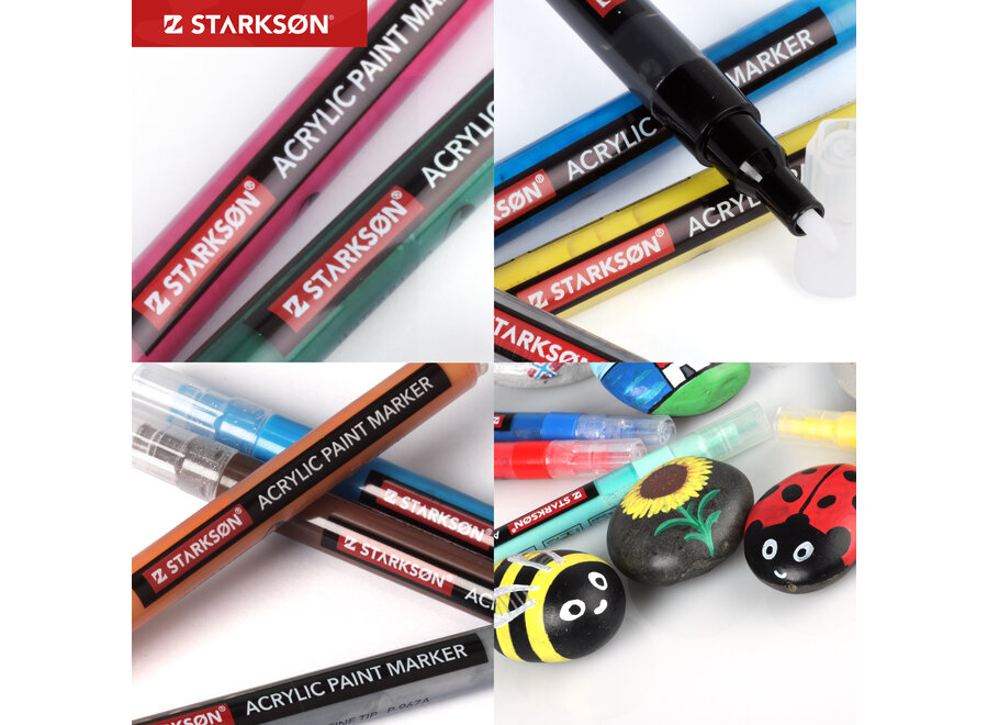 30 Stuks Acryl Marker Stiften Set – Acrylstiften - 0.7 mm