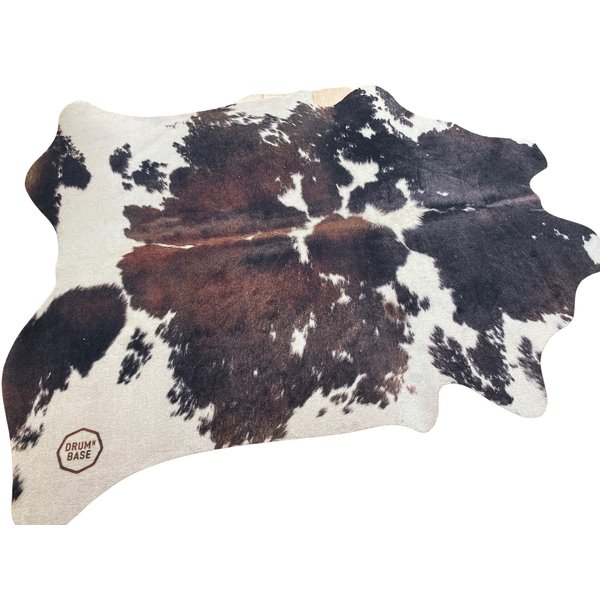 Drum n Base Drum n Base 1.85 x 1.6m Mat in Cow Print White and Black (VEGAN)
