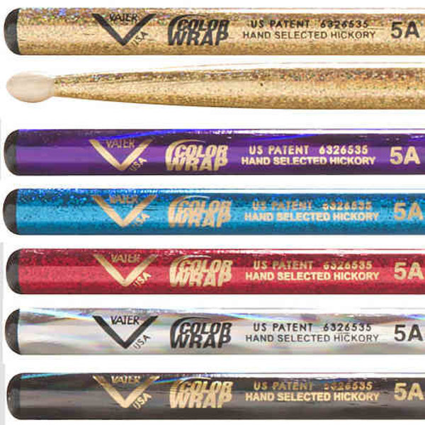 Vater Vater 5A Colourwrap Gold Sparkle Drum Sticks