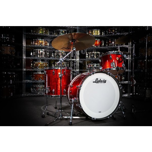 Ludwig Classic Maple Downbeat Kit, Red Sparkle Graham Russell Drums