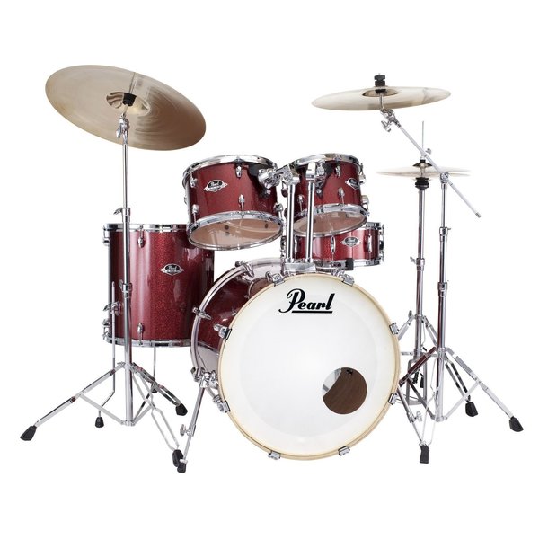 Pearl Pearl Export 22" Drum Kit, Black Cherry Glitter with Pearl 830 Hardware Pack & Sabian SBR Cymbal Set