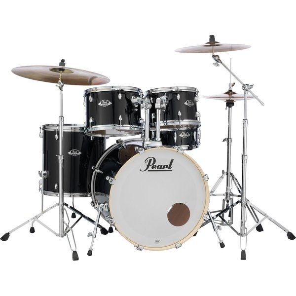 Pearl Pearl Export 20" Drum Kit, Jet Black with Pearl 830 Hardware Pack & Sabian SBR Cymbal Set