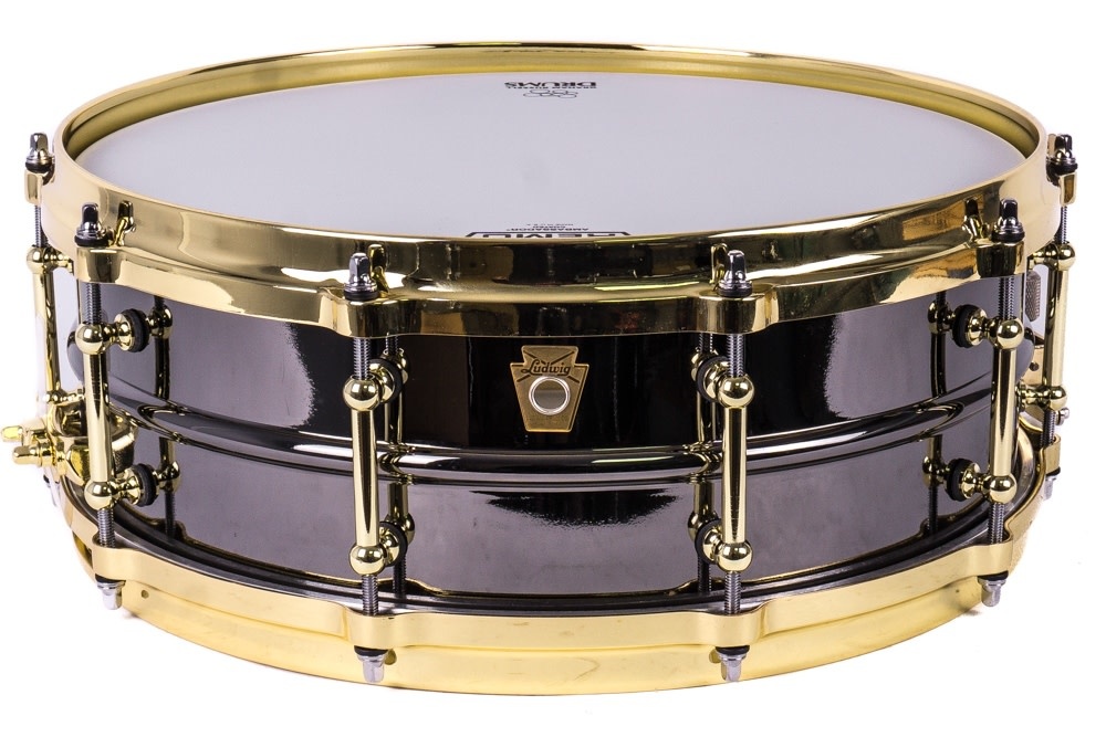 Ludwig LB417BT Black Beauty 6.5x 14 Smooth Shell Snare Drum w/ Brass Trim