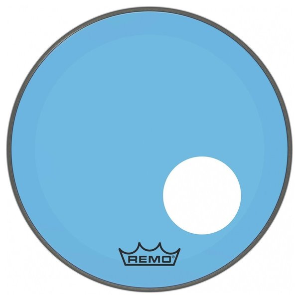 Remo Remo Powerstroke 3 Colortone 22" Blue Resonant Bass Drum Head & Port Hole