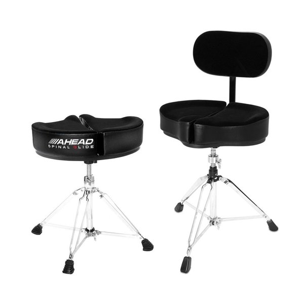 Ahead Ahead Spinal Glide Black Stool with Backrest