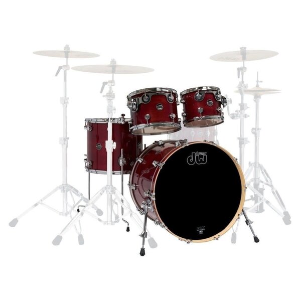 DW Drums DW Performance Series 22" Drum Kit, Cherry Stain