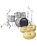 Yamaha Yamaha Rydeen 20" Fusion Drum Kit, Silver Glitter w/HW680 Hardware Pack & Paiste 101 Cymbals