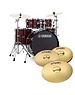 Yamaha Yamaha Rydeen 20" Fusion Drum Kit, Burgundy Glitter w/HW680 Hardware Pack & Paiste 101 Cymbals