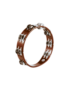 Meinl Meinl Traditional Wood Tambourine, Double Row Steel Jingles, African Brown