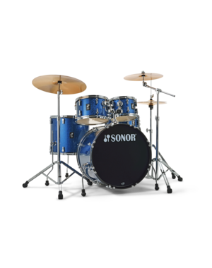 Sonor Sonor AQX 22” Studio Drum Kit, Blue Sparkle w/ Cymbals & Hardware