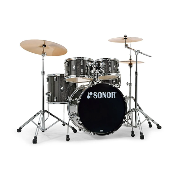 Sonor Sonor AQX 20” Studio Drum Kit, Black Midnight Sparkle w/ Cymbals & Hardware