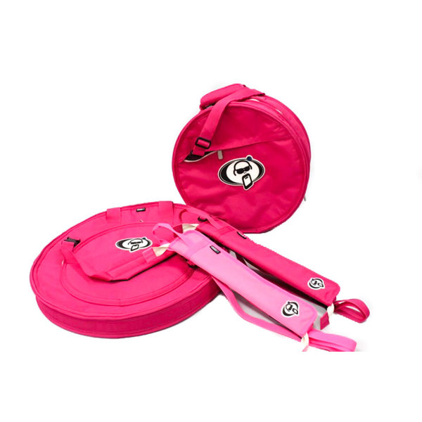 Yamaha Protection Racket Limited Edition 22" Deluxe Cymbal Bag, 14" x 5.5" Snare Case & Stick Bag, Dark Pink