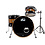 DW Drums DW Collectors 22" Maple Drum Kit, Black w/Santos Rosewood Stripe