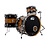 DW Drums DW Collectors 22" Maple Drum Kit, Black w/Santos Rosewood Stripe