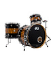 DW Drums DW Collectors 22" Maple Drum Kit, Black w/Santos Rosewood Stripe