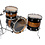 DW Drums DW Collectors 22" Maple Drum Kit, Black w/Santos Rosewood Stripe