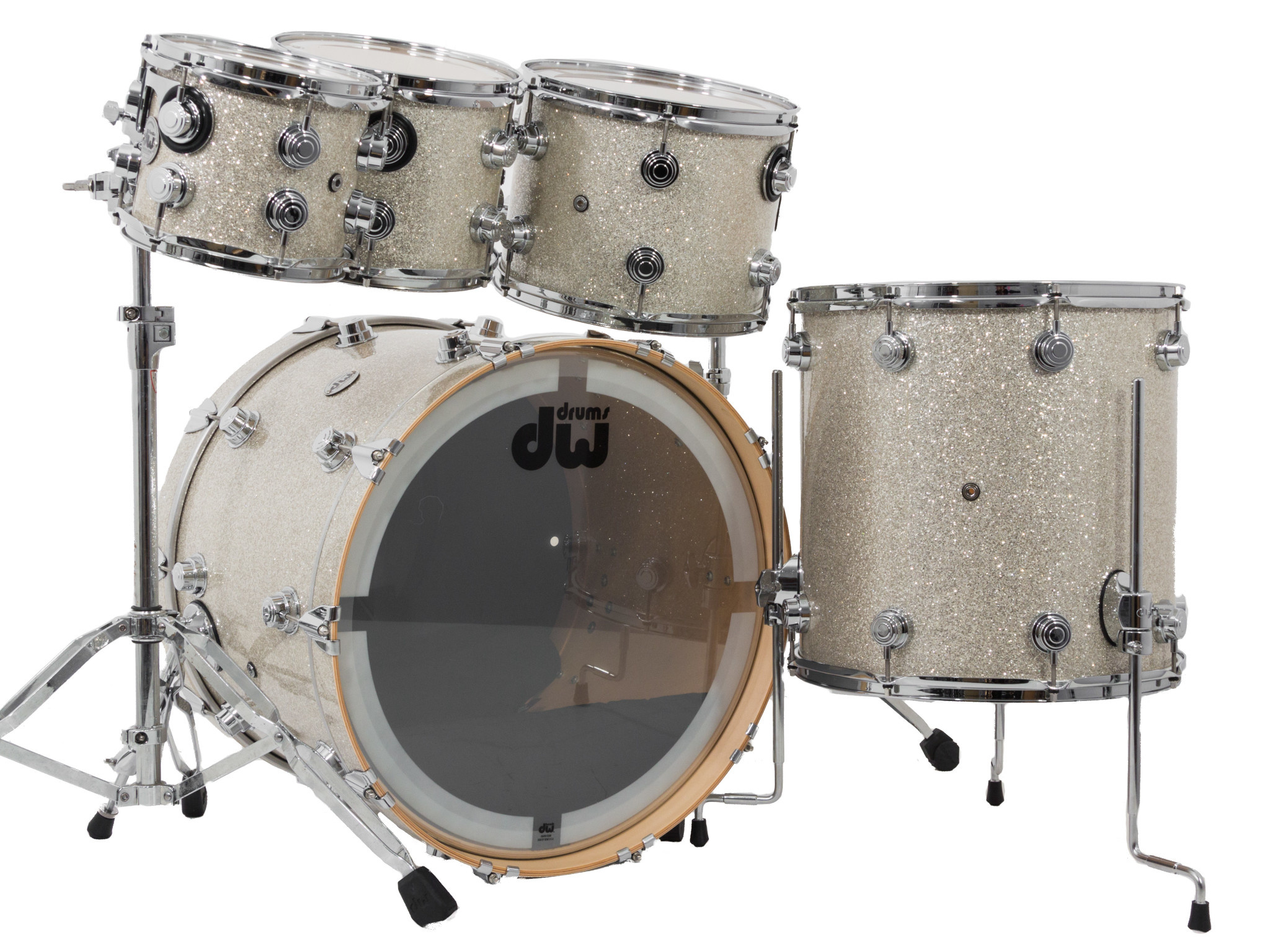 DW Collectors Maple 22" Drum Kit, Broken Glass Graham Russell Drums