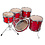 DW Drums DW Collectors Maple 22" Drum Kit, Red Lacquer