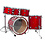 DW Drums DW Collectors Maple 22" Drum Kit, Red Lacquer