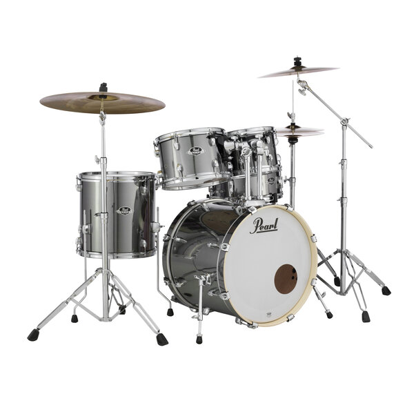 Pearl Pearl Export 22" Drum Kit, Smokey Chrome with Pearl 830 Hardware Pack & Sabian SBR Cymbal Set