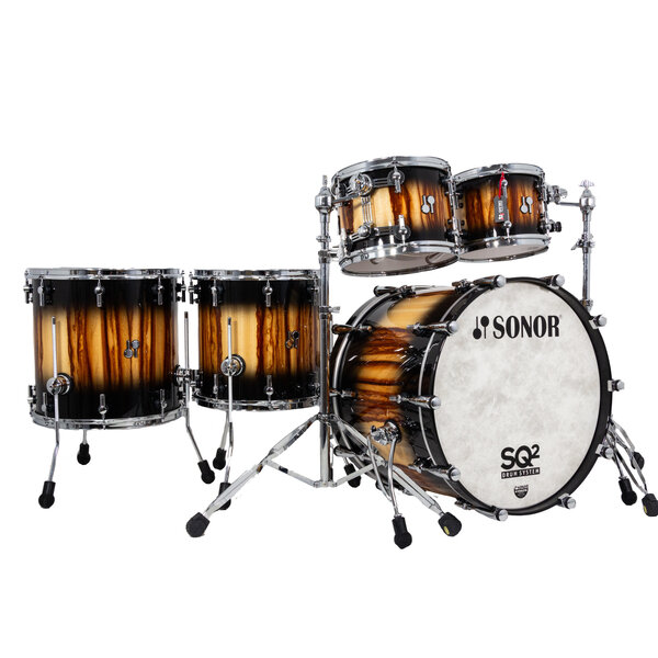 Sonor Sonor SQ2 22" Beech Drum Kit, Black Burst Over African Marble