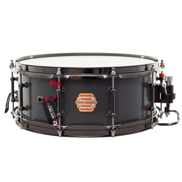 Hive Drums Hive 'The Worker' 14" x 5.5" Snare Drum, Grey w/ Orange Gaskets