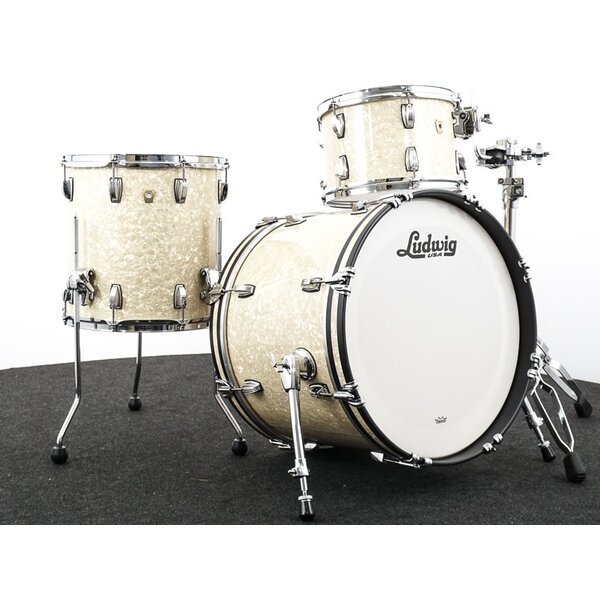 Ludwig Ludwig Classic Maple 20" Downbeat Drum Kit, Vintage White Marine Pearl