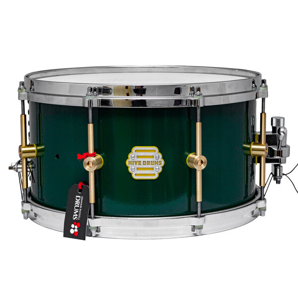 Hive Drums Hive 13" x 7" Aluminium Snare Drum, British Racing Green w/Centre Lugs