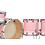 Natal Natal 'Originals' Limited Edition 24" Maple Drum Kit, Flamingo Pink w/Matte White Double Stripe