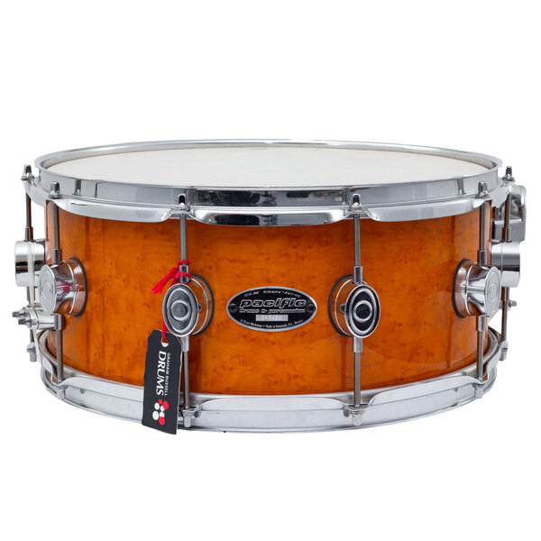 Pacific SX Series 14" x 6" Snare Drum, Amber Bird's Eye Maple