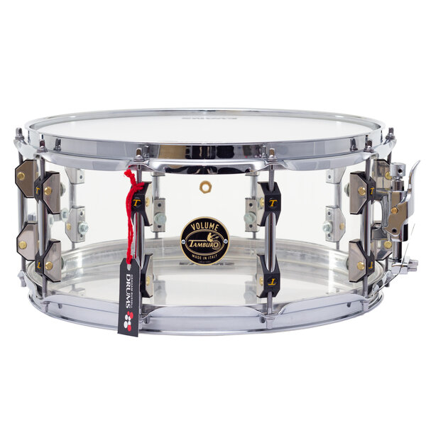 Tamburo Tamburo Volume 14" x 6.5" Acrylic Snare Drum, Clear