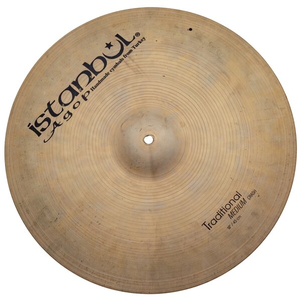 Istanbul Istanbul Agop Traditional 18" Medium Crash Cymbal w/Rivet Hole