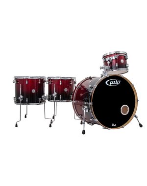 PDP PDP Concept 24" Maple Drum Kit, Red to Black Sparkle