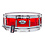 Pearl Pearl Crystal Beat 14" x 5.5" Free Floating Snare Drum, Ruby Red