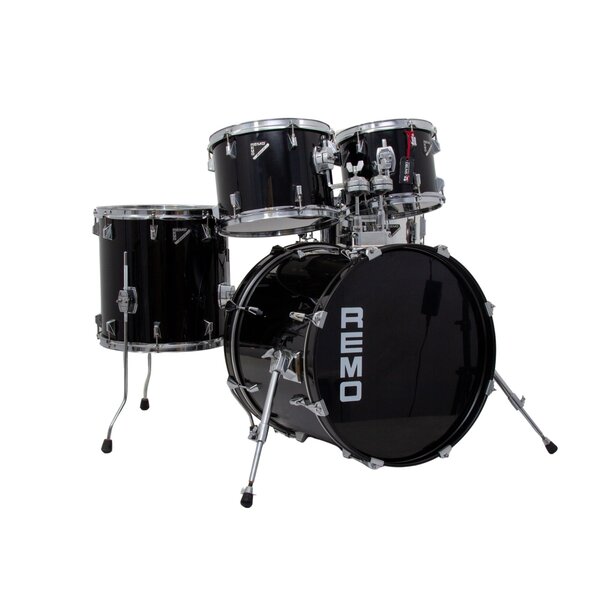 Remo Remo Bravo II 20" Acousticon Drum Kit, Black