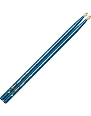 Vater Vater 5B Colour Wrap Wood Tip Drum Sticks - Blue Sparkle