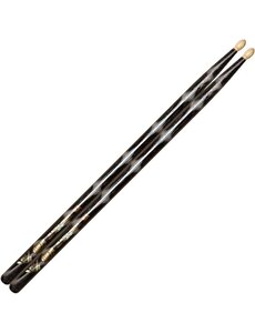 Vater Vater 5A Colour Wrap Wood Tip Drum Sticks, Black Optic