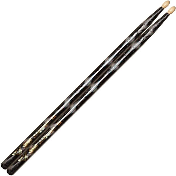 Vater Vater 5A Colour Wrap Wood Tip Drum Sticks, Black Optic
