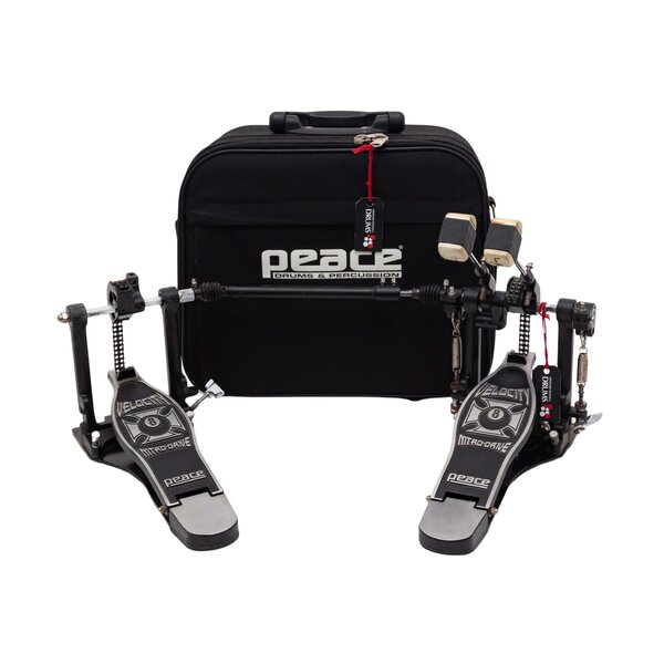Peace Velocity Nitro-Drive Double Bass Drum Pedal & Case