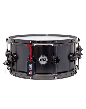 DW Drums DW Collectors 14" x 6.5" Snare Drum, Satin Black over Brass with Black Nickel Hardware