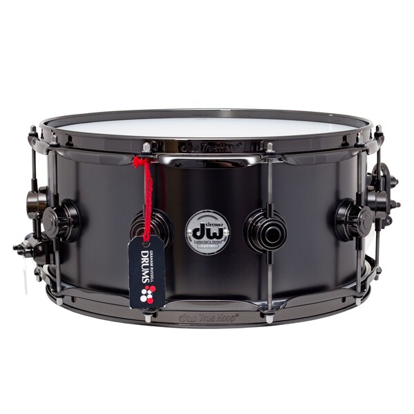 DW Drums DW Collectors 14" x 6.5" Snare Drum, Satin Black over Brass with Black Nickel Hardware