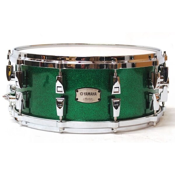 Yamaha Yamaha Absolute Hybrid Maple 14" x 6" Snare Drum, Jade Green Sparkle