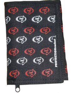 Protection Racket Protection Racket Black Wallet - Red/White Logo Pattern