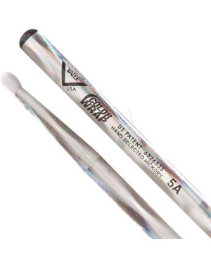 Vater Vater Colour Wrap 5A  Nylon Tip - Drum Sticks, Silver Optic