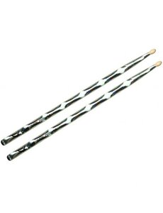 Vater Vater 5A Colour Wrap Wood Tip Drum Sticks, Silver Optic