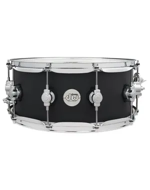 DW Drums DW Design Series 14" x 6" Maple Snare Drum, Black Satin