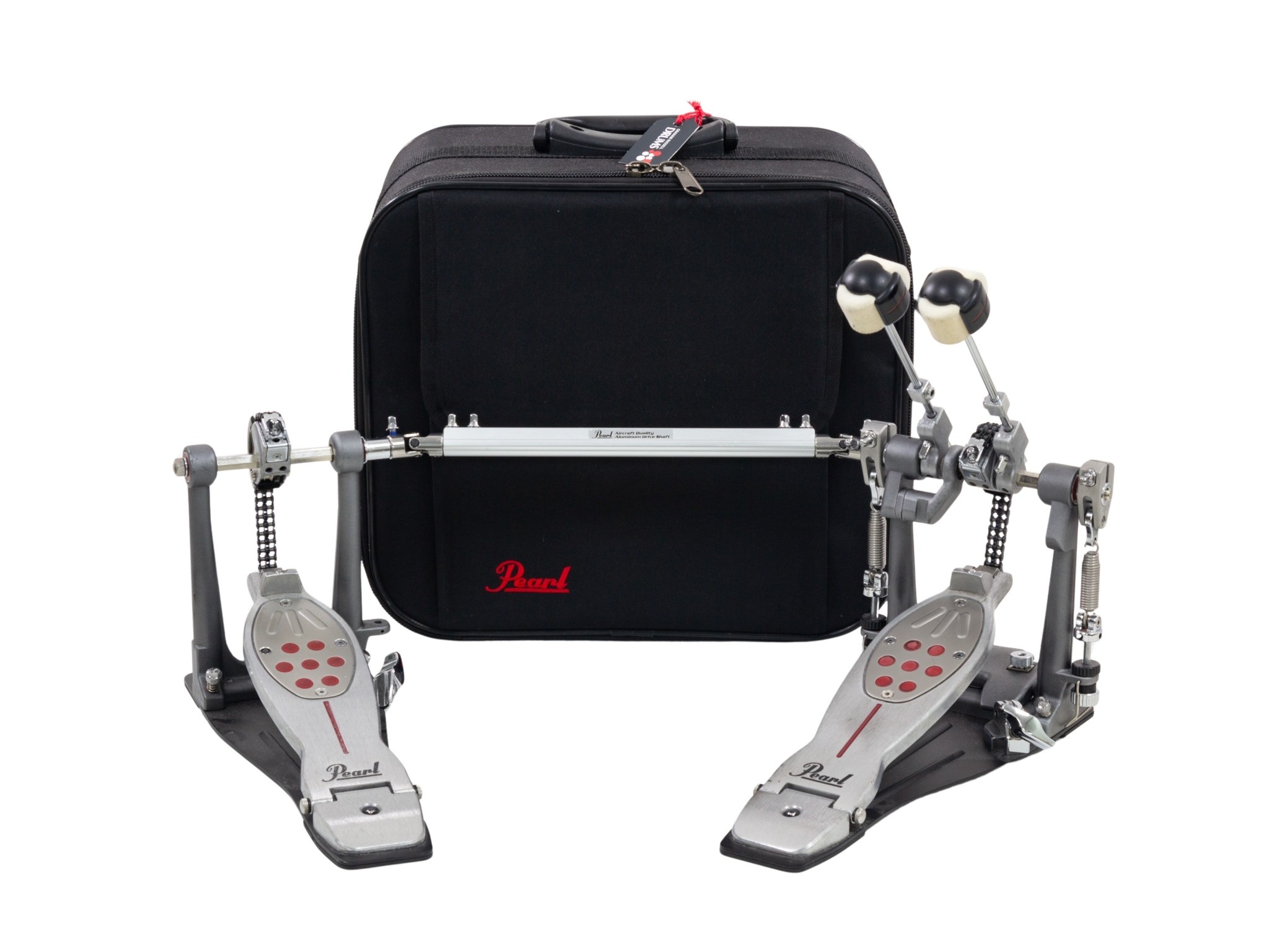Used Pearl P2052C Eliminator Redline Double Bass Drum Pedal & Case