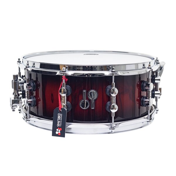 Sonor Sonor SQ2 14" x 6" Thin Birch Snare Drum, Black to Red Burst over African Marble