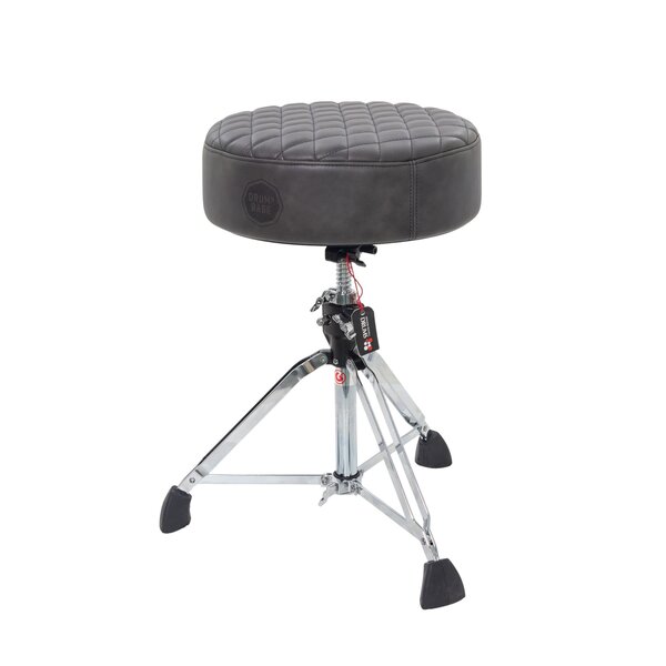Drum n Base Drum n Base Full Grain Leather Drum Throne, Grey