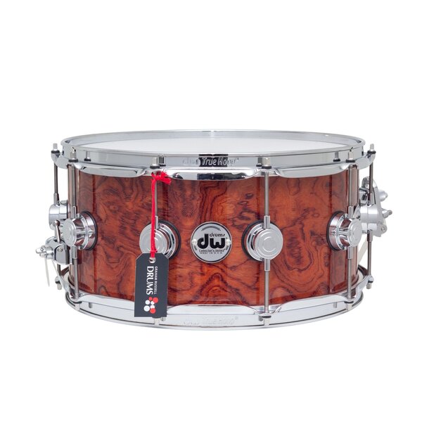 DW Drums DW Collectors 14" x 6.5" Maple Snare Drum, Gloss Lacquer Over Natural Bubinga